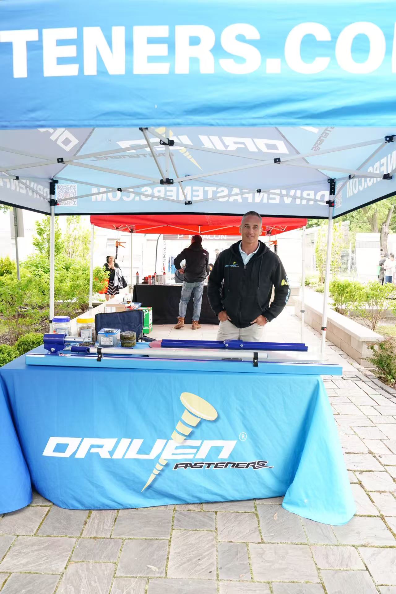 Vendors showcasing outdoor building materials at the Mr.Bin Summer Vendor Event