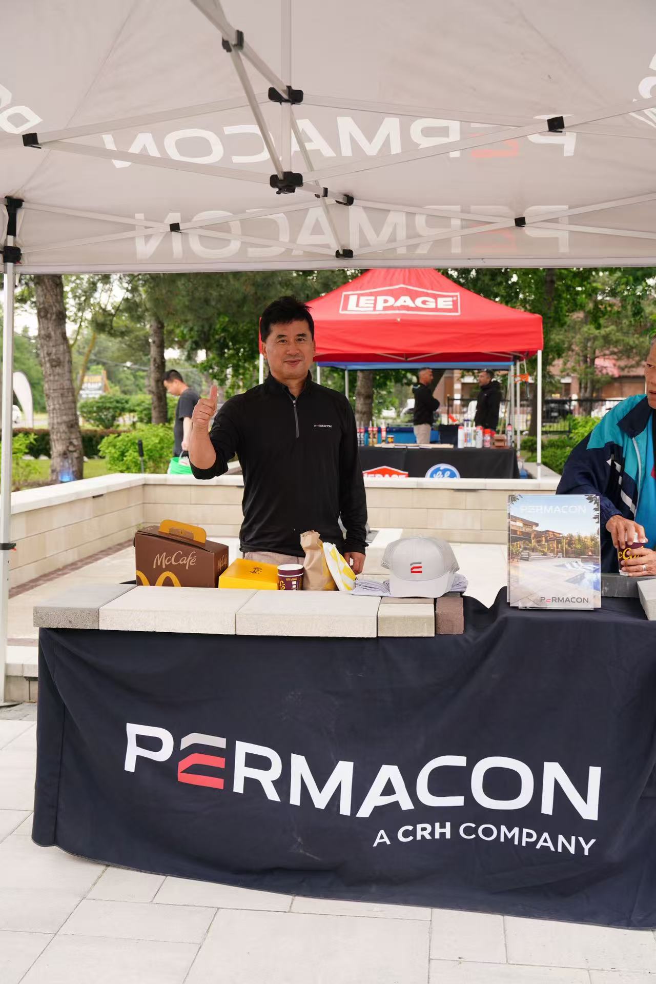 Brand vendor booths at the Mr.Bin event